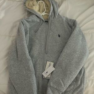 U.S POLO feel dry fleece zip up sweatshirt